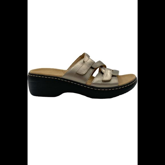 Clarks Shoes Clarks Collection Leather Wedge Slide Sandals Merliah